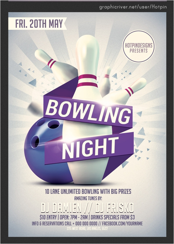 Bowling Flyers Templates Free 24 Bowling Flyer Templates Vector Eps Psd