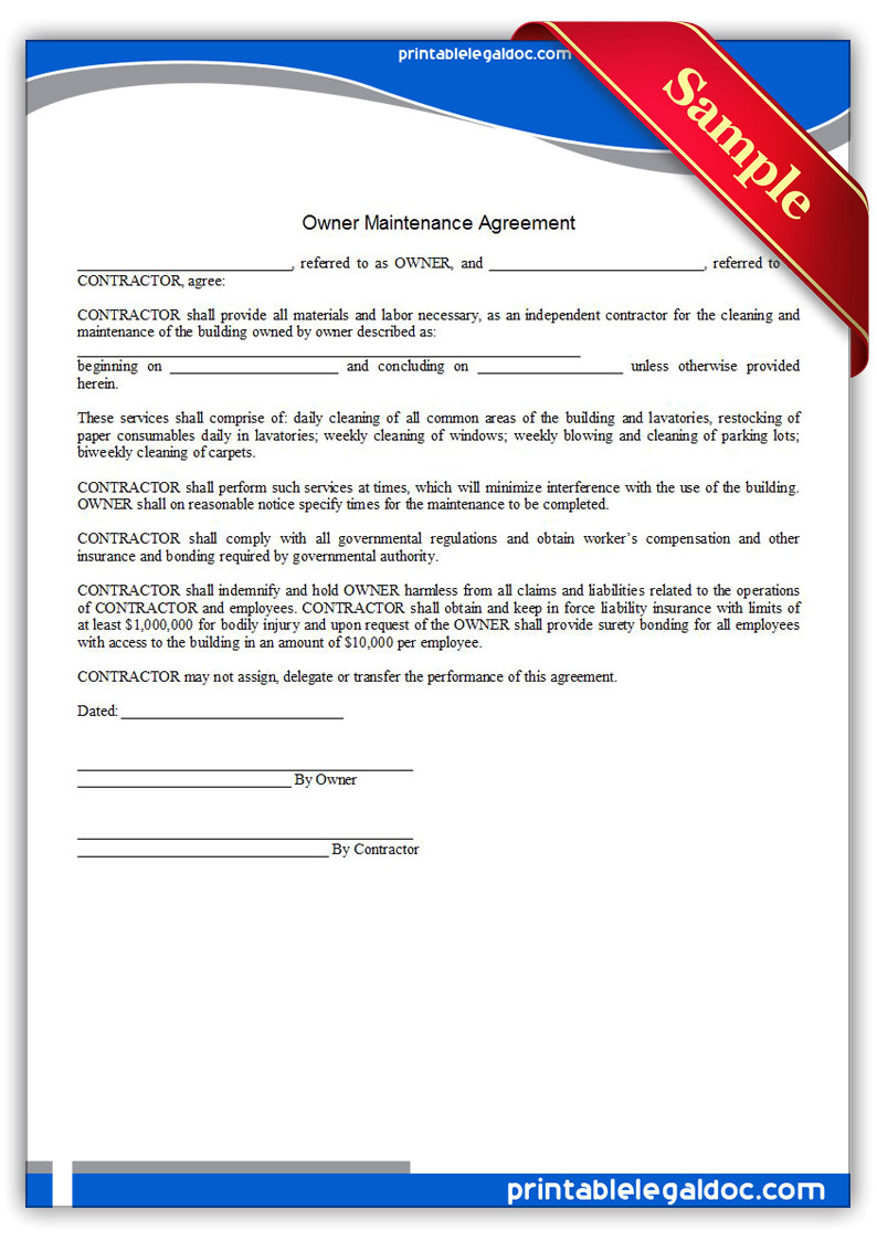 building maintenance agreement