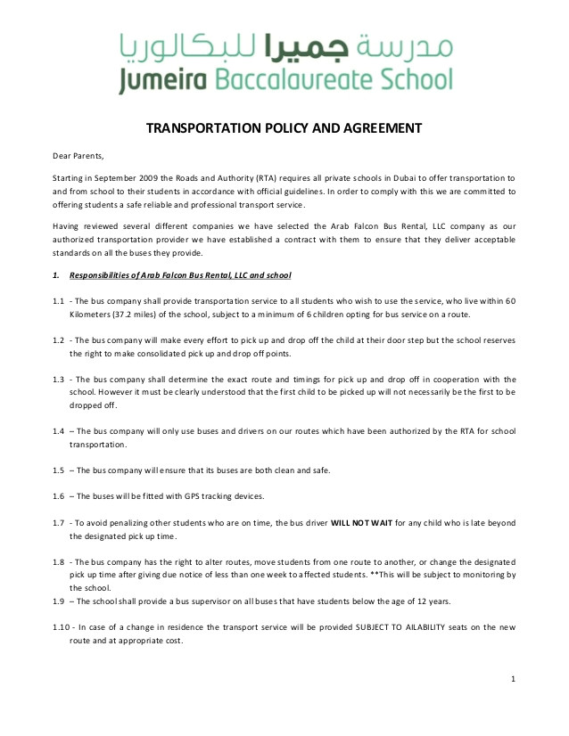 jbs transportation agreement 2014 2015