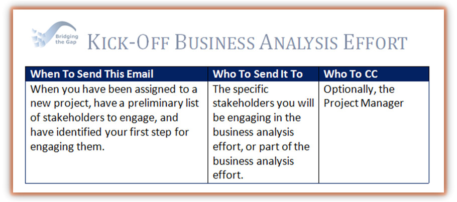 business analyst email toolkit