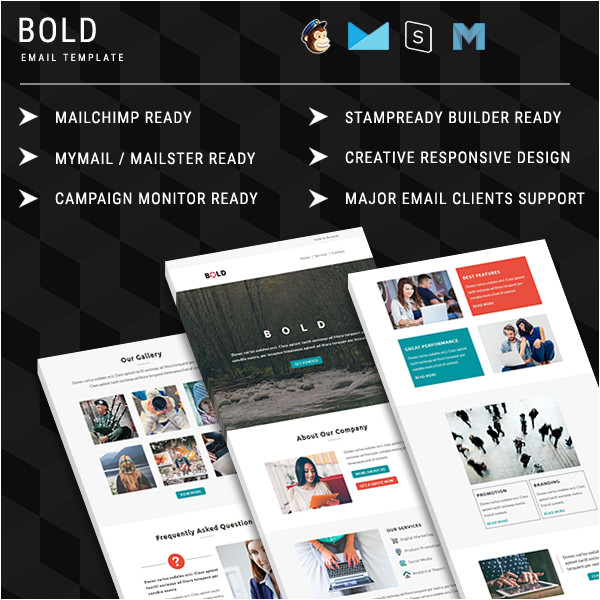 bold multipurpose responsive email template with online stampready builder access