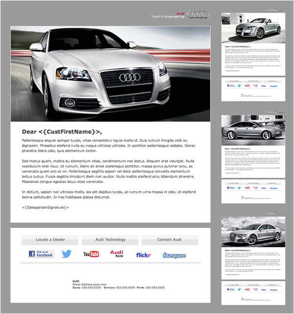 audi branded automotive dealership email newsletter