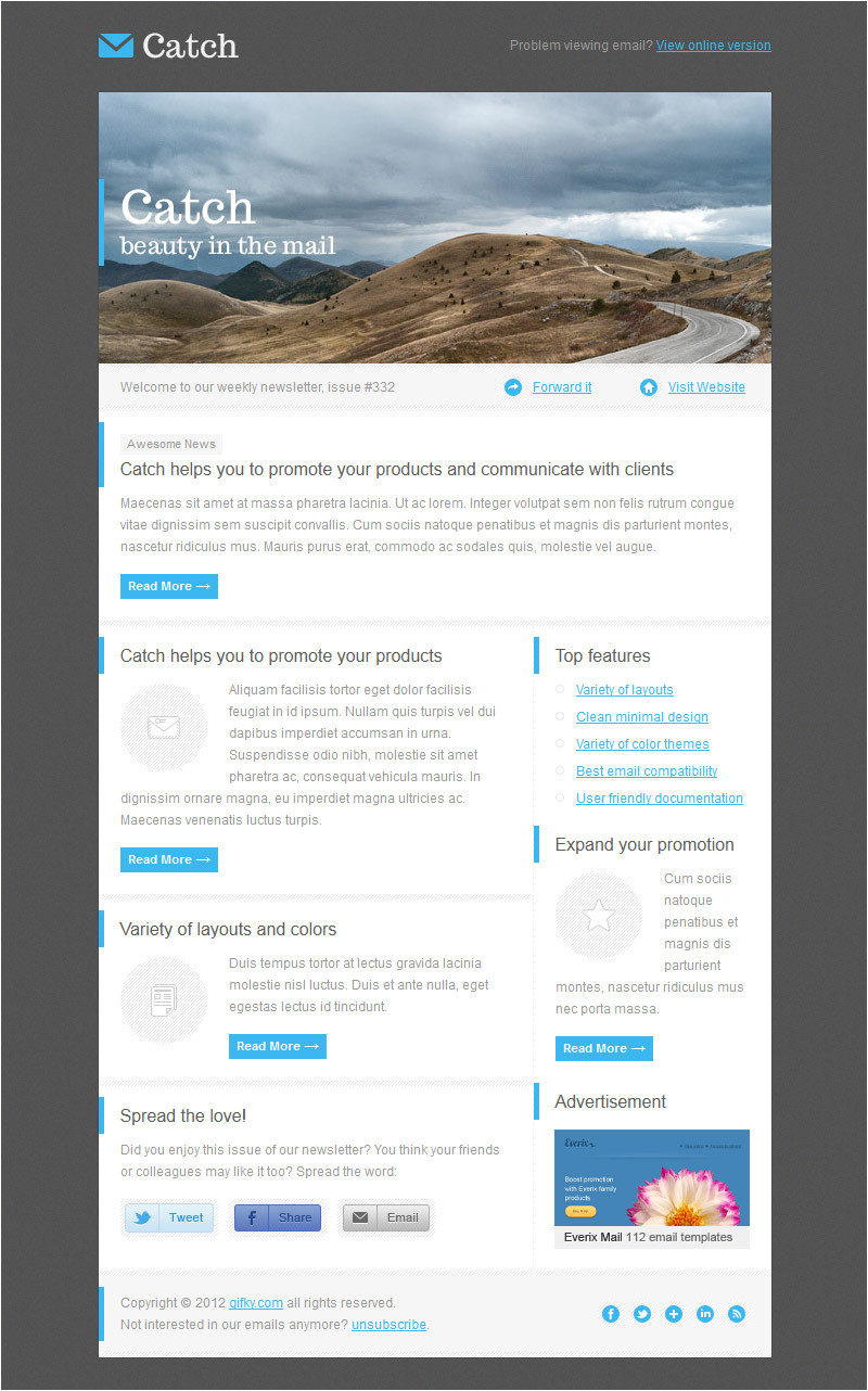 Catch Up Email Template Catch Email Template by Gifky themeforest