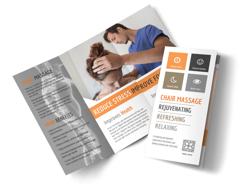 chair massage tri fold brochure template