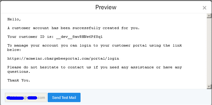 Change Of Address Email Notification Template Notification Email Template Test Chargebee Help Center