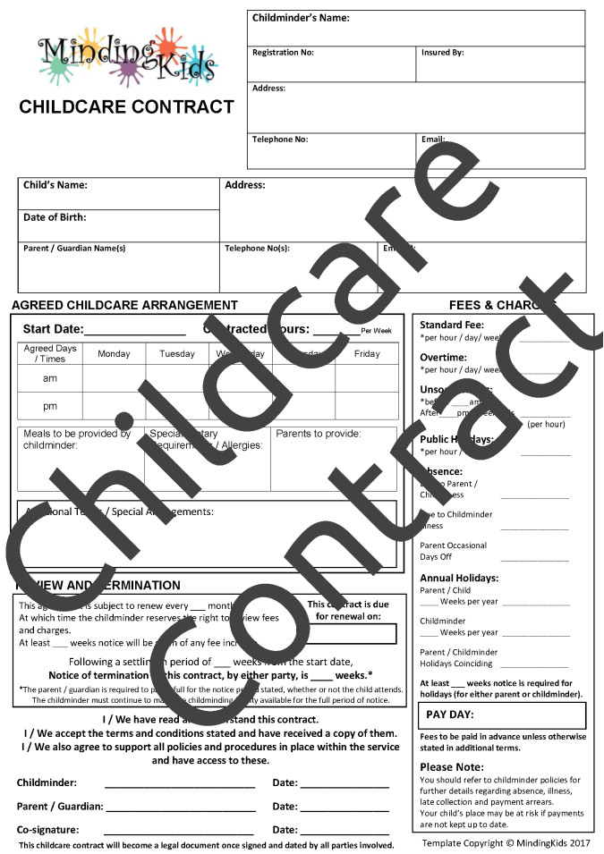 childminding contracts