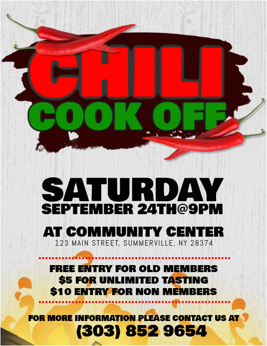 chili cook off flyer template