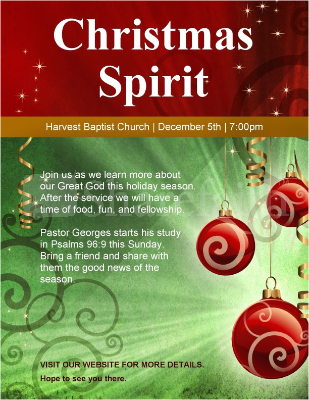 Christian Christmas Flyer Template Free Christmas Spirit Church Flyer Template Flyer Templates
