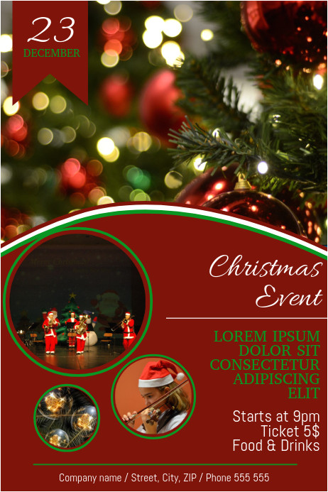 christmas concert fair event festival flyer template