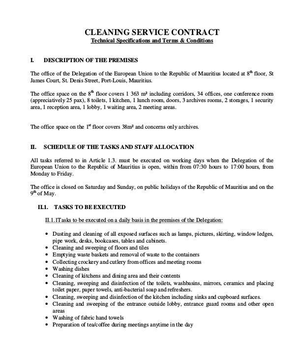Cleaning Service Contracts Templates 15 Cleaning Contract Templates Docs Word Pdf Apple