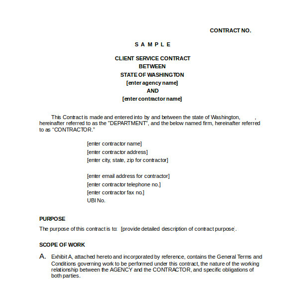 Client Service Contract Template 23 Simple Contract Template and Easy Tips for Your