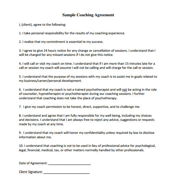 coaching contract template