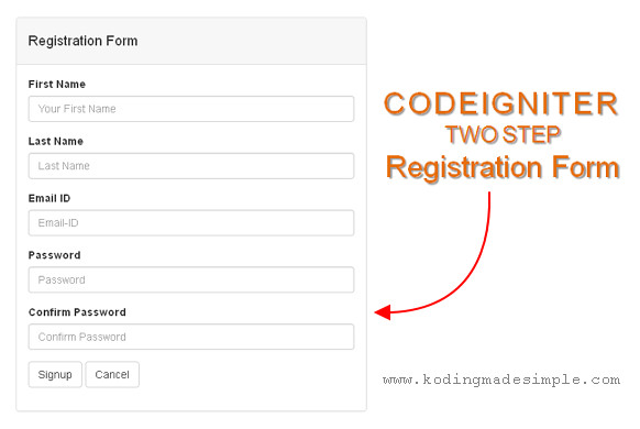 how to create simple registration form