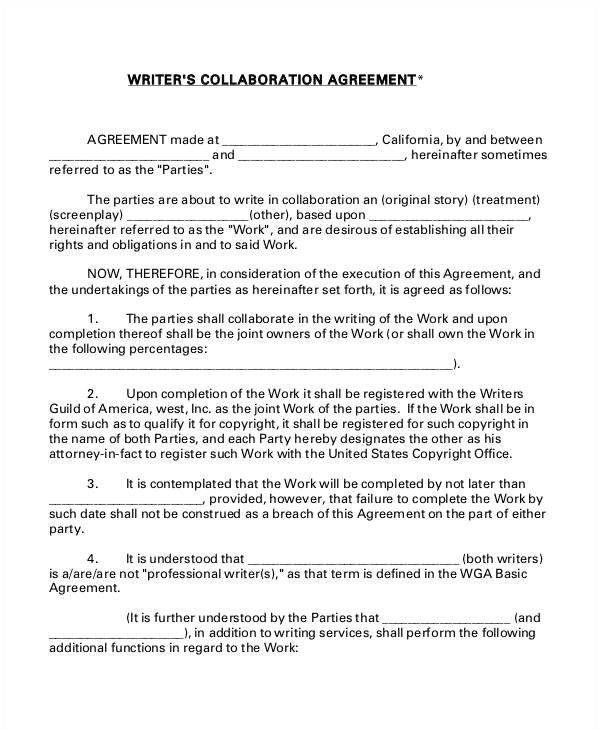collaboration agreement template