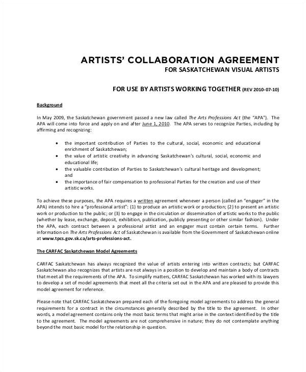 collaboration agreement template