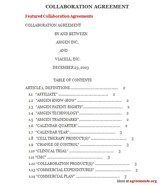 collaboration agreement