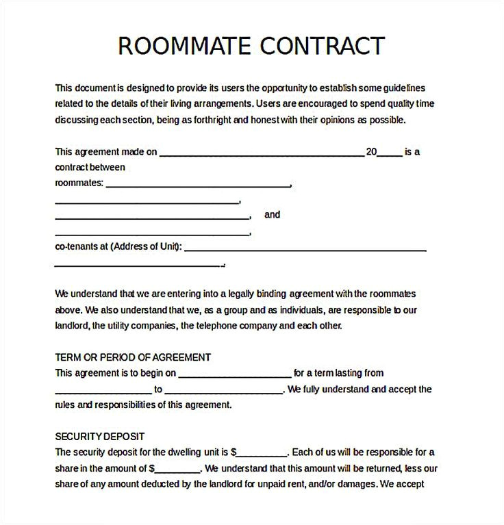 roommate agreement