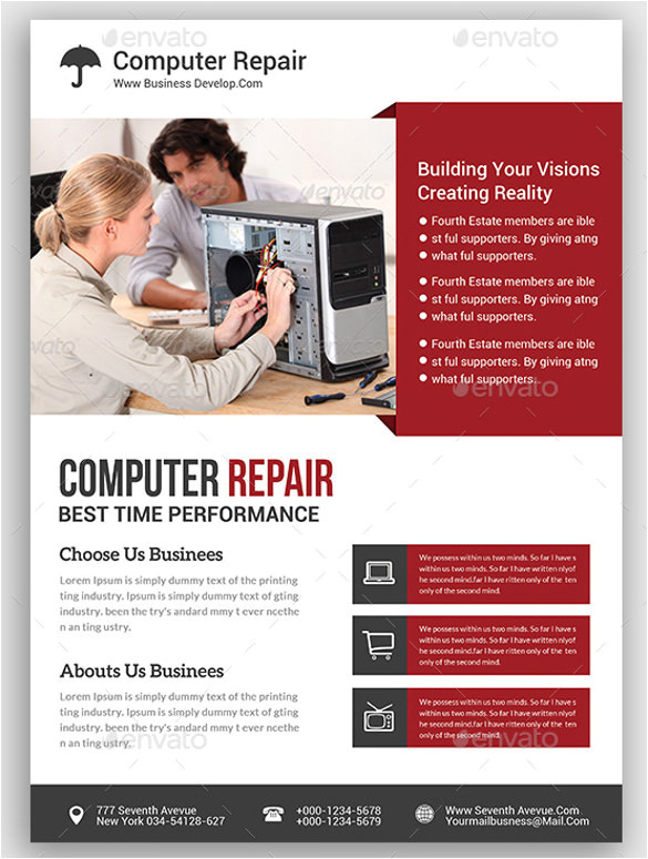 computer repair flyer template