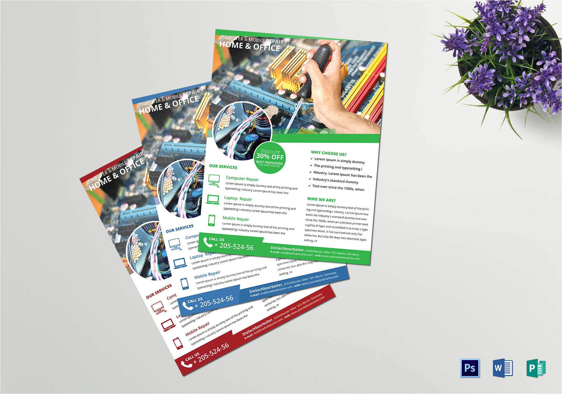 Computer Repair Flyer Template Word Computer Mobile Repair Flyer Design Template In Word