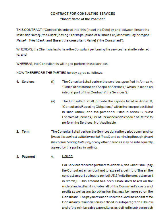 consulting contract template
