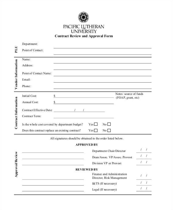 contract form template
