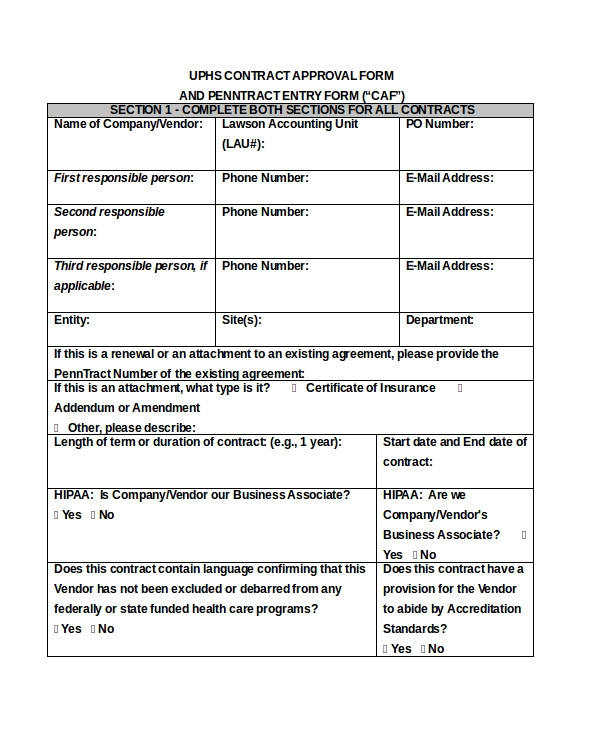 Contract Approval form Template Service Contract Approval form 8 Free Documents In Pdf Doc