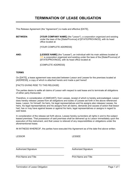 termination of lease obligation d1202