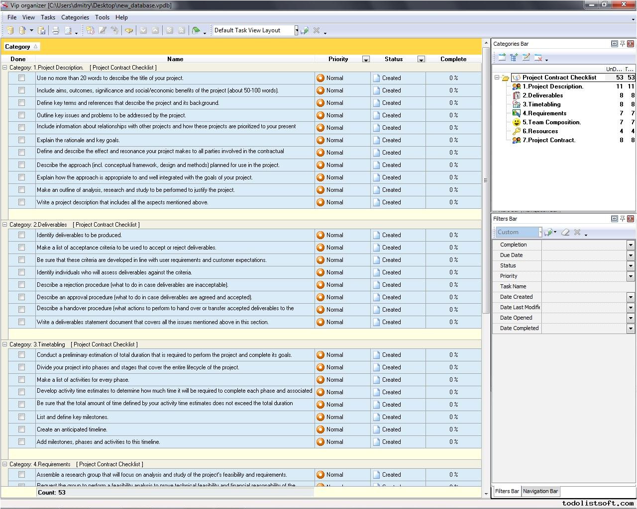 software deliverables checklist