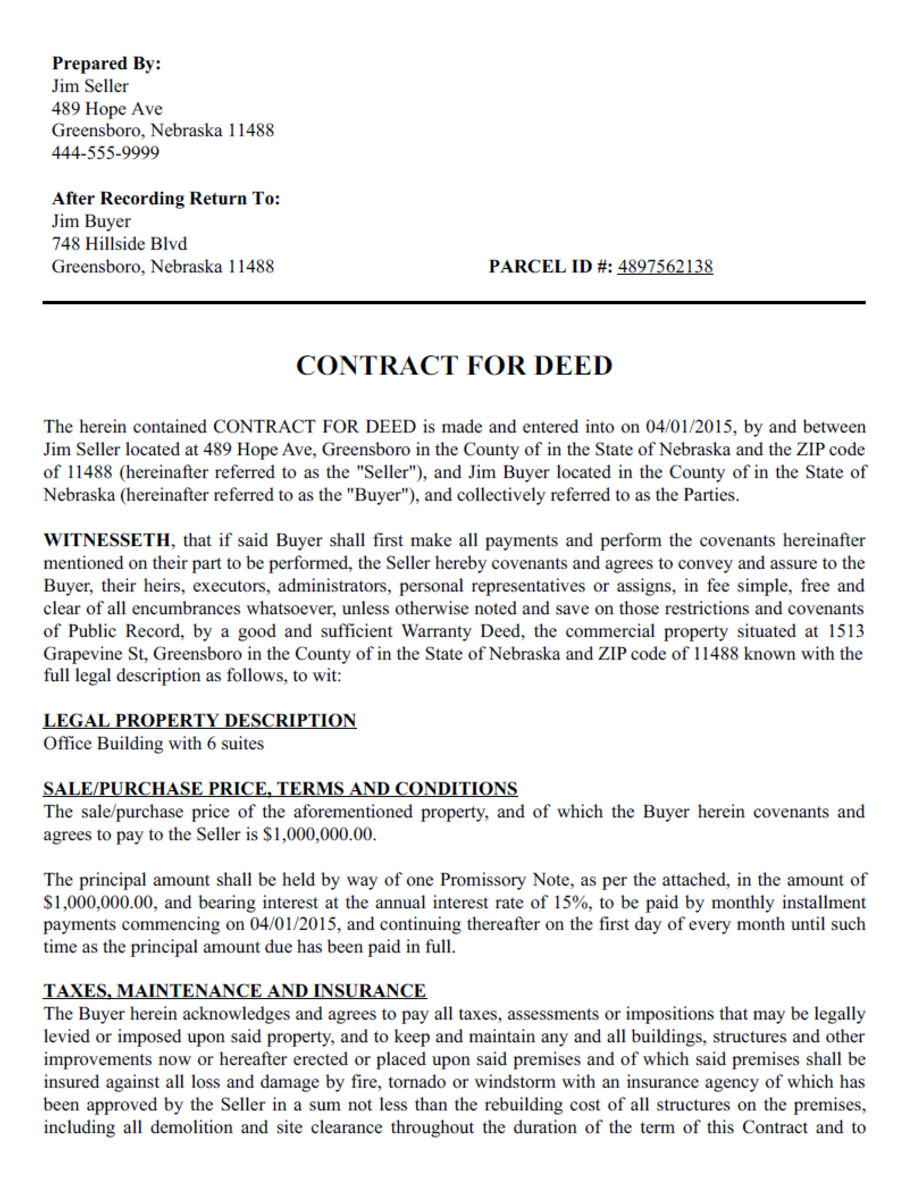 contract for deed