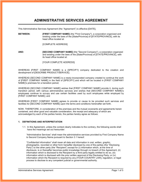 6 provision of services agreement template