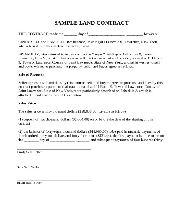 land contract form