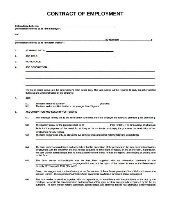 Contract Of Employment Uk Template 23 Sample Employment Contract Templates Docs Word