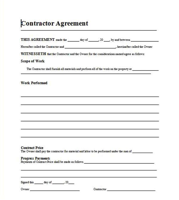 contract agreement template
