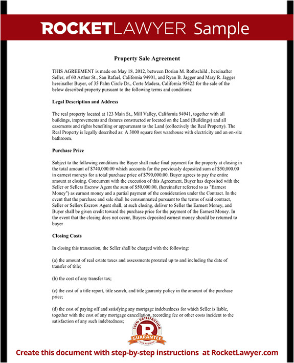 real estate purchase agreement rl