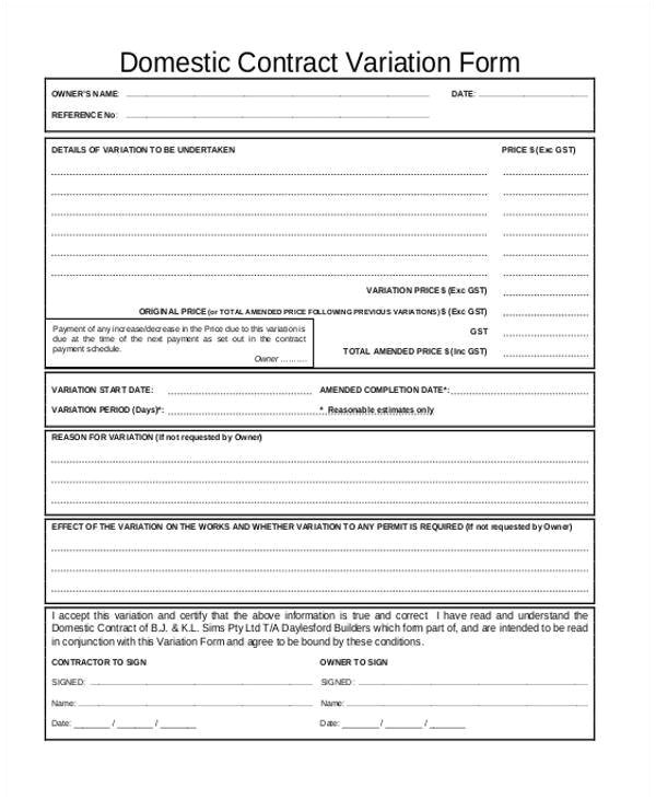 contract form template