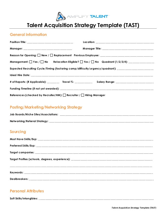 talent acquisition strategy template amplify talent