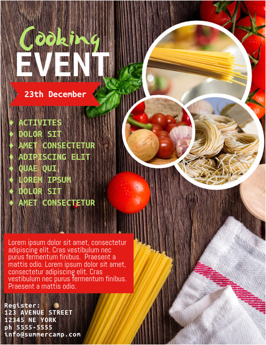 cooking classes event flyer template
