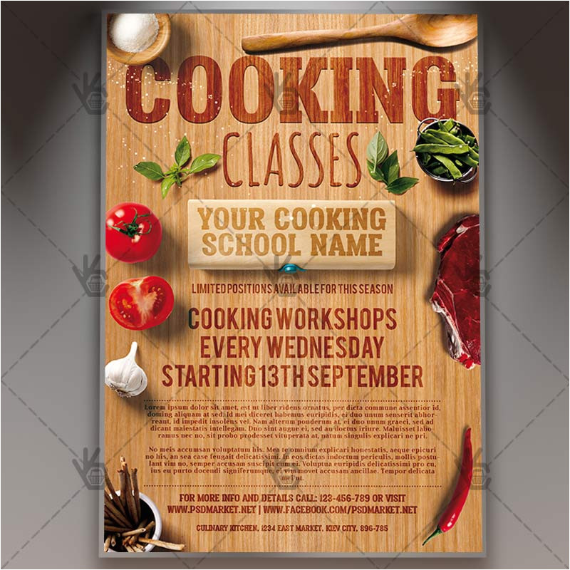 cooking classes premium flyer psd template