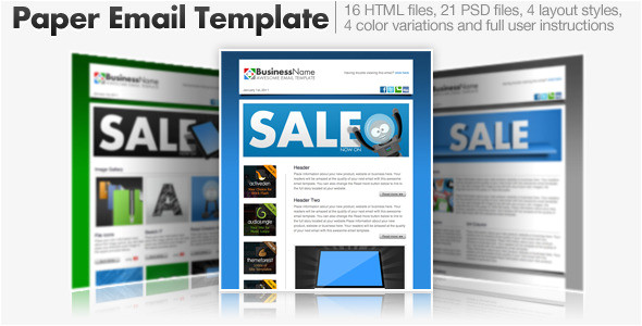 Cool HTML Email Templates Paper Email Templates 16 HTML Email Templates by Cazoobi