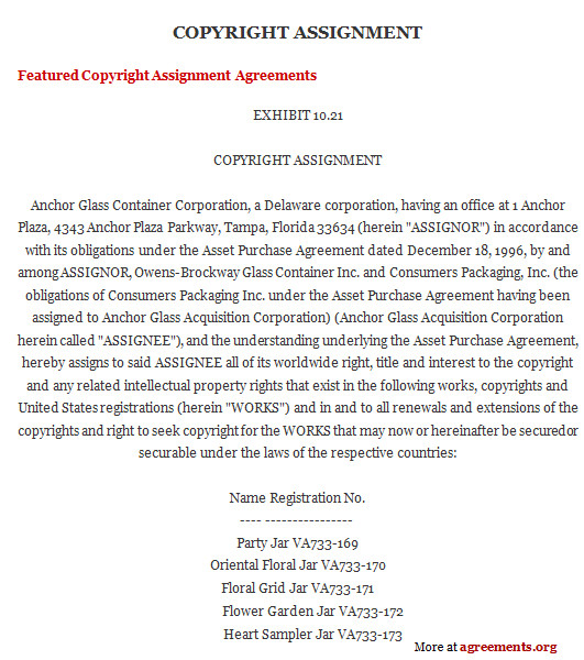 copyright assignment agreement