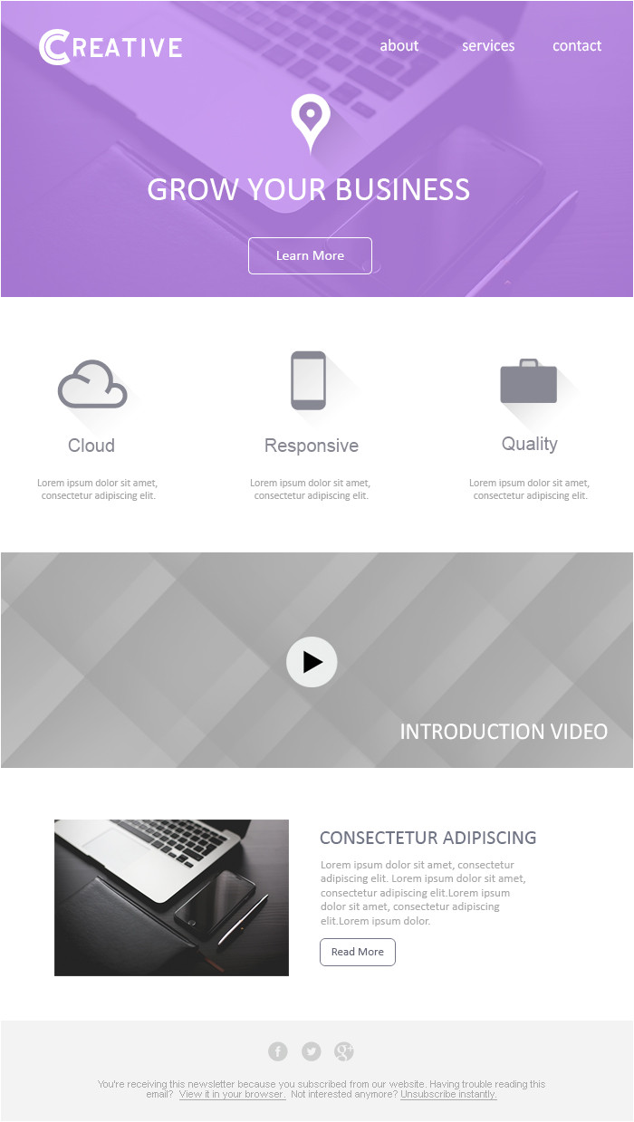business email template design