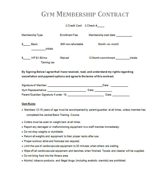 Corporate Fitness Contract Template 15 Gym Contract Templates Word Google Docs Apple