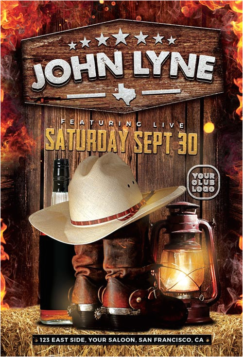 country music night flyer template 2