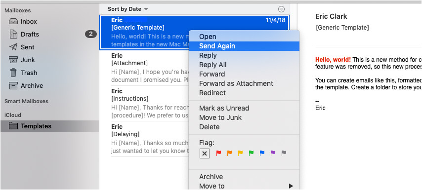 create email templates in apple mail mojave