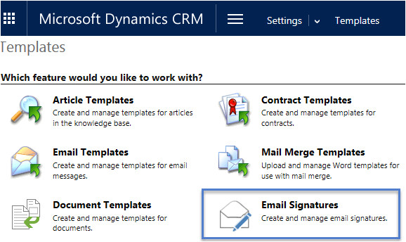 applying signature to dynamics crm 2016 email