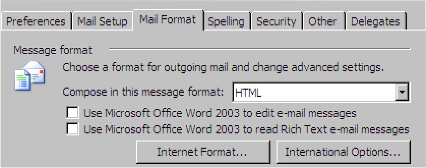 create an email template in outlook 2003