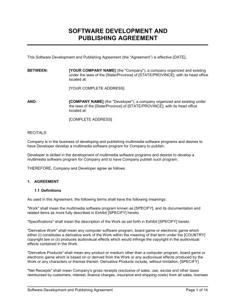 software development and publishing agreement d802