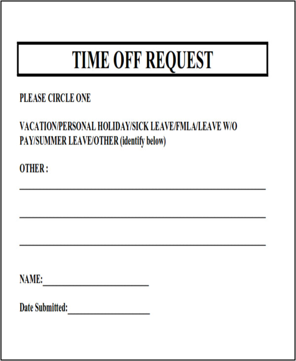 Day Off Request Email Template Williamson ga us