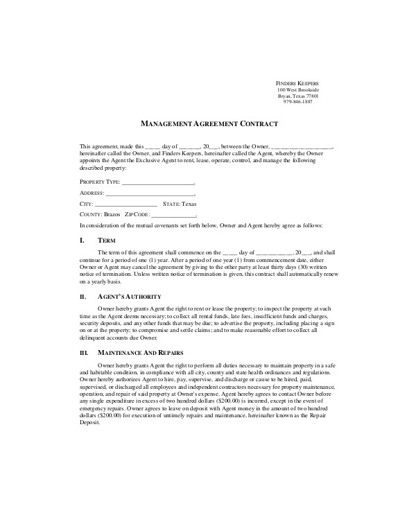 sample contract template