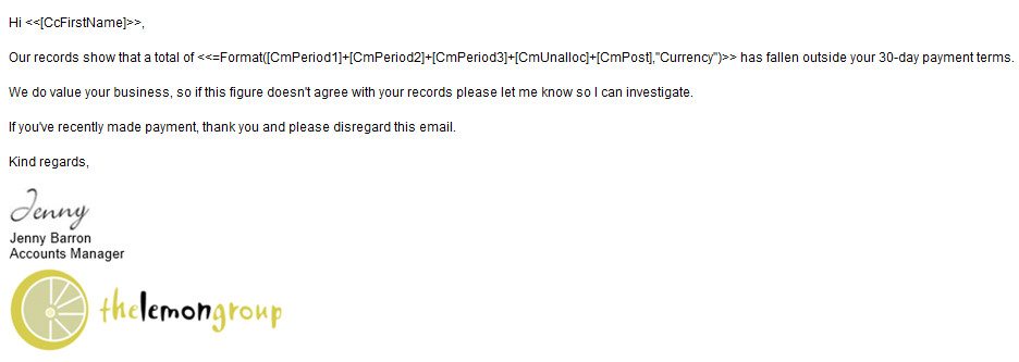 Debt Collection Email Template Debt Collection Email Powerlink Knowledge Base